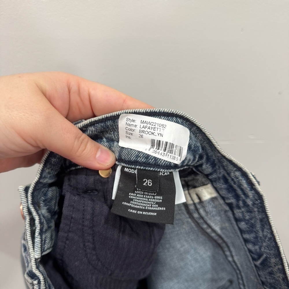 Modern American La Fayette Straight Leg Jeans Distressed in Brooklyn Wash 26 - Picture 8 of 10